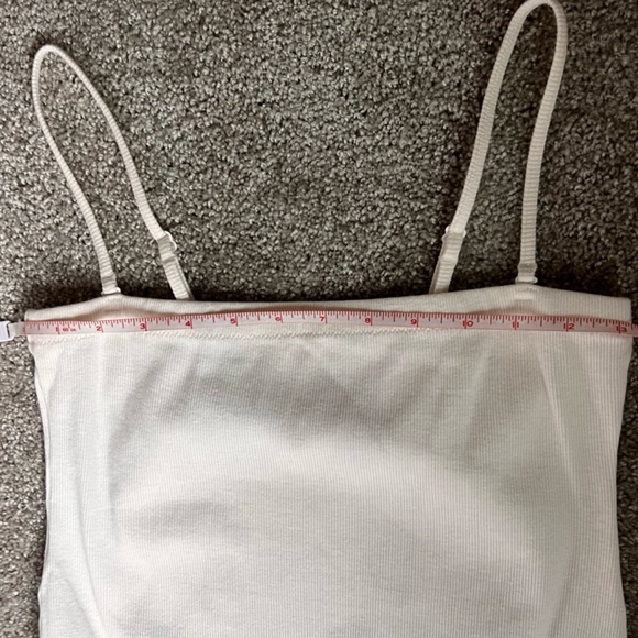 NWOT INAMORATA White Ribbed High Leg Bodysuit Adjustable Straps Medium - Picture 10 of 11